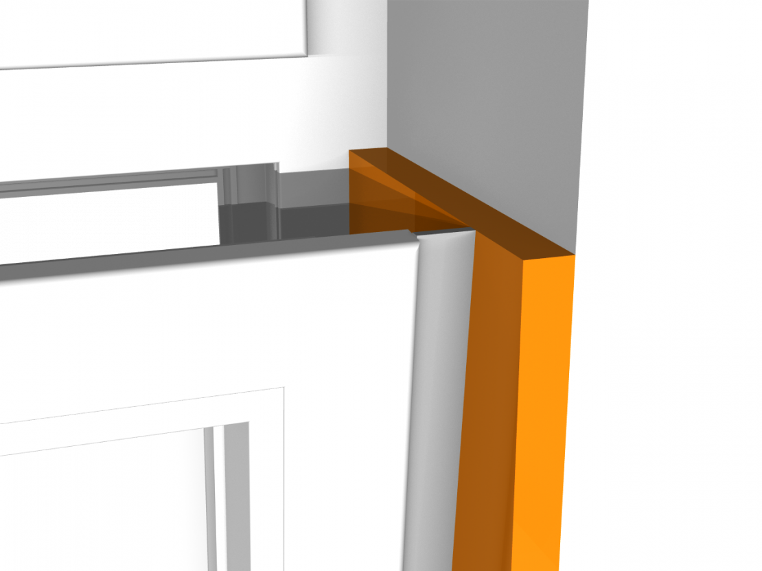 Abdichtung der seitlichen Kippfensterspalte im Detail